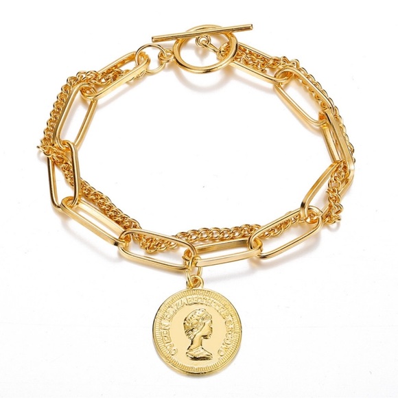 Jewelry - Gold Coin Chain Bracelet